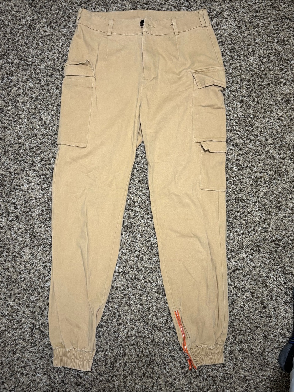 Women’s Tan Cargo Jogger Pants - Utility Style